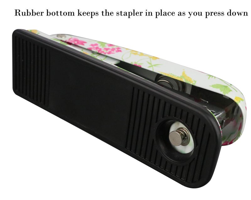 VIBRANZ LAB VIBRANZ-LAB Cute Heavy Duty Stapler for Home Office Supplies Standard Pretty Floral Staplers for Desk Cute Office Products Small Hand Stapler Desktop Stapler School Crafting Supplies Mini Stapler - Image 4